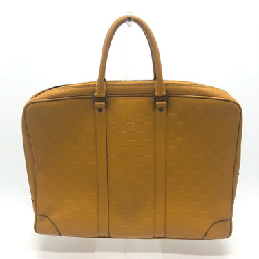 LOUIS VUITTON Business bag N41218 Damier Anfini Leather Yellow type Anfini Handbag Women Used Authentic